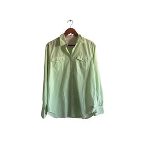 Lilly Pulitzer Resort Fit Gingham Button Down Shirt size M Lime Green‎ Pink